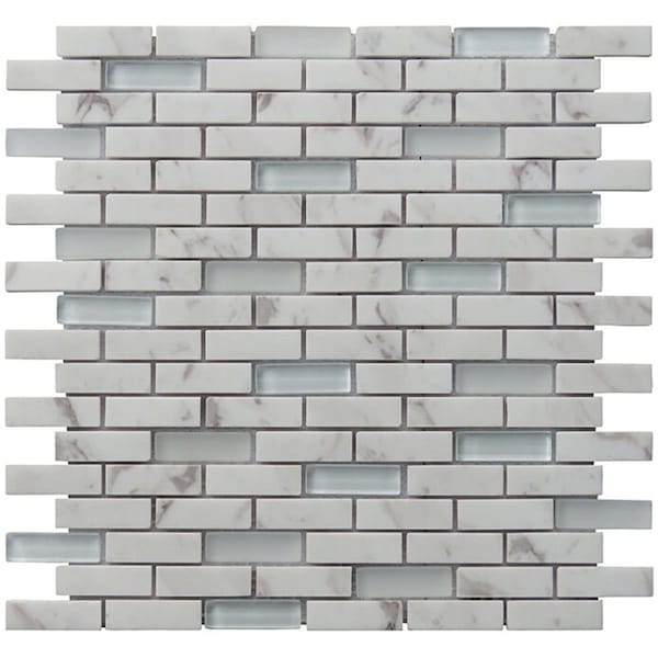Intrend Tile 065 x 2 in Carrara Stone Tranquility Linear Mosaic Blend NS020D - main